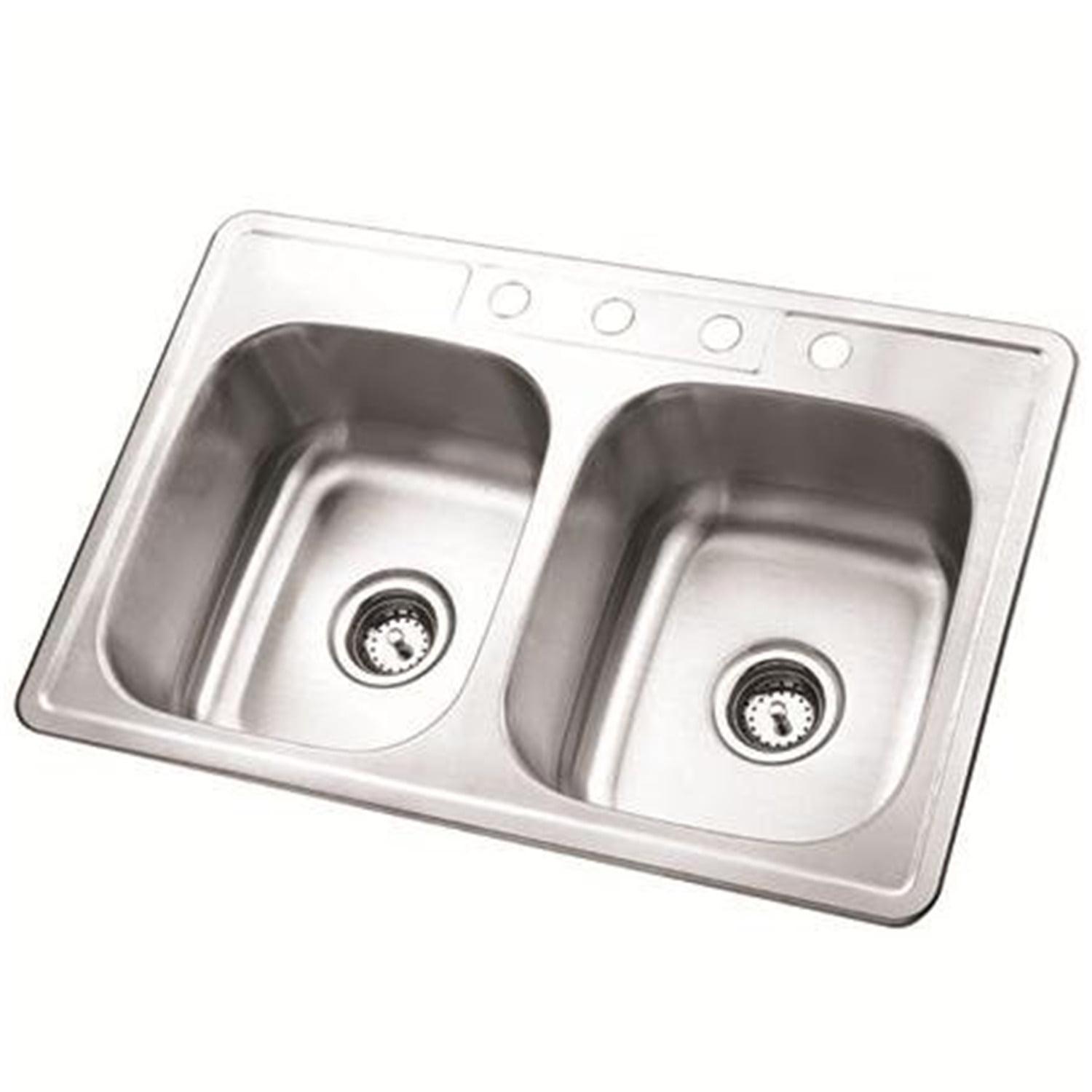 Studio 33" L x 22" W Drop-In Kitchen Sink with Faucet