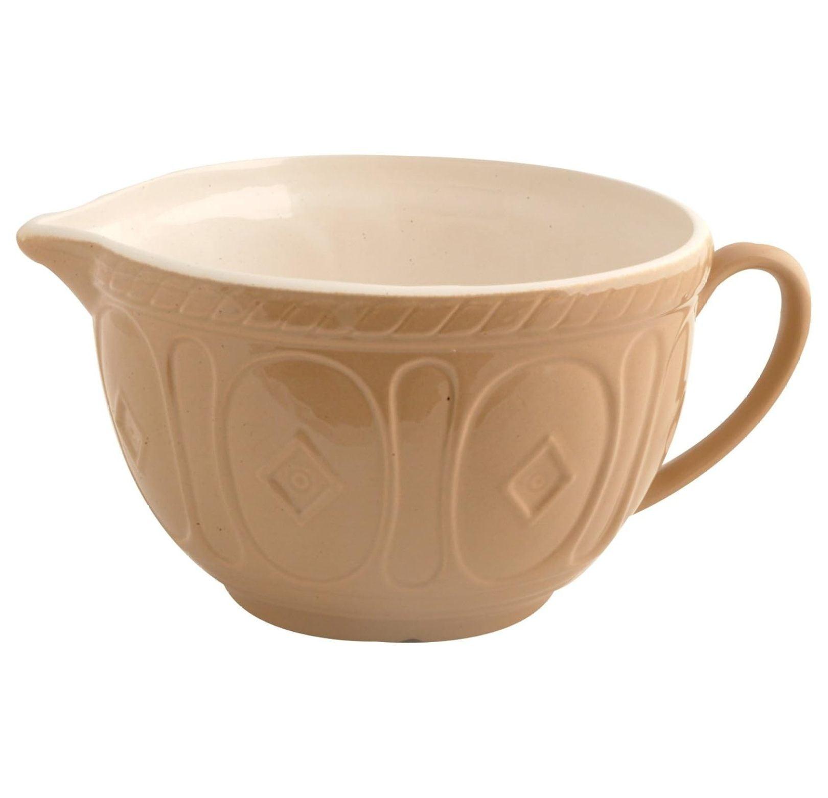 Geometric Brown Ceramic Bohemian Mixing Bowl