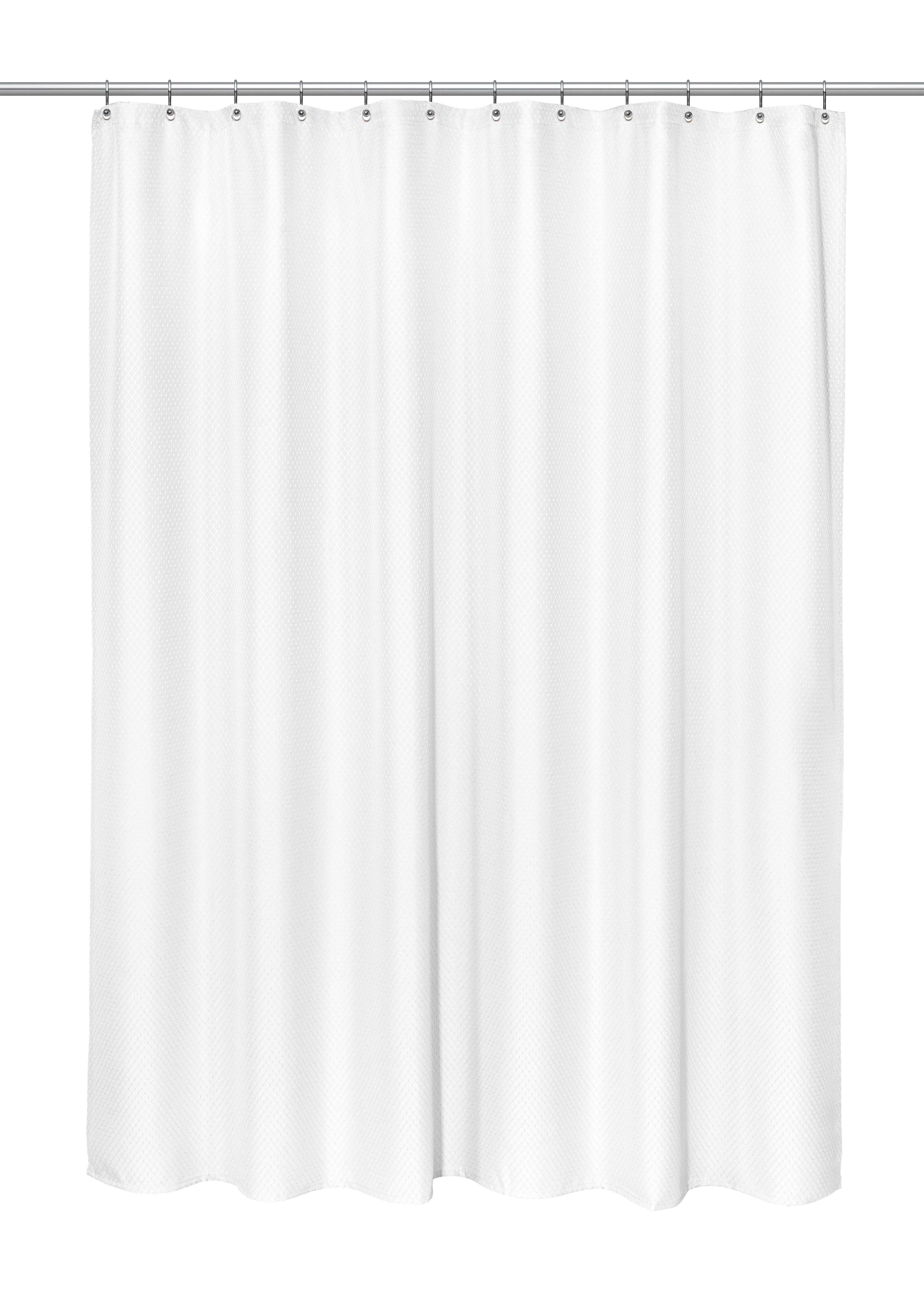 "Grace" Jacquard Stall Size 58"x78" Shower Curtain in White