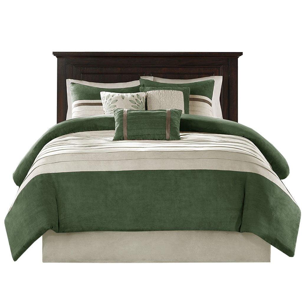 Madison Park Palmer 7 PC Pieced Faux Suede Comforter Set
