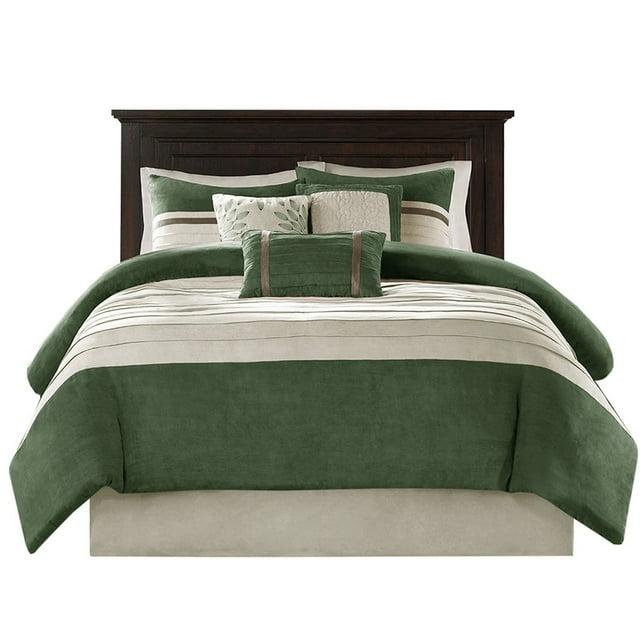Madison Park Palmer 7 PC Pieced Faux Suede Comforter Set