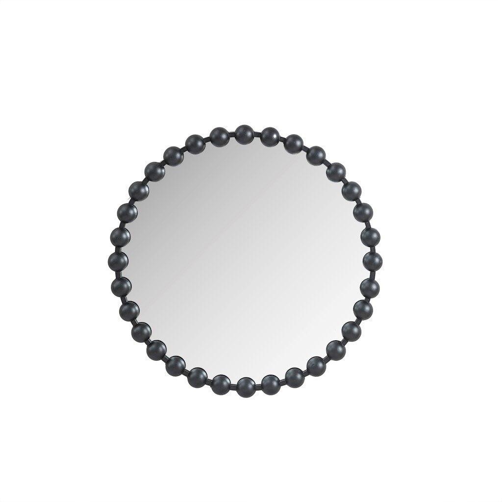 Marlowe Beaded Round Metal Wall Mirror