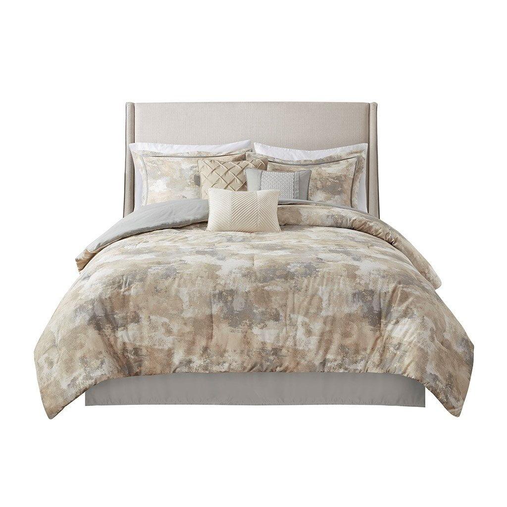 Madison Park Beacon 7 Piece Textured Cotton Blend Comforter Set (Set of 7)