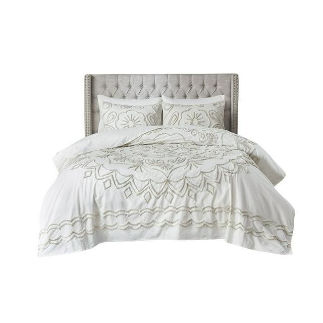 Gracie Mills Gertrude 3 Piece Tufted Cotton Chenille Coverlet Set