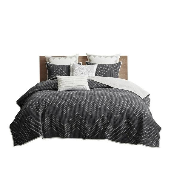 INK+IVY Pomona 3 Piece Embroidered Cotton Quilt Set