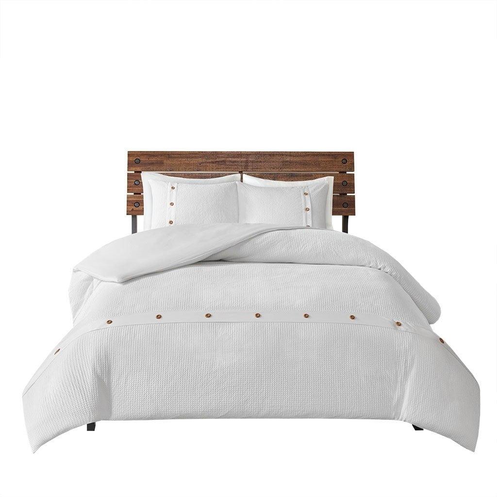 Marcus 3 Piece Cotton Waffle Weave Duvet Cover Set