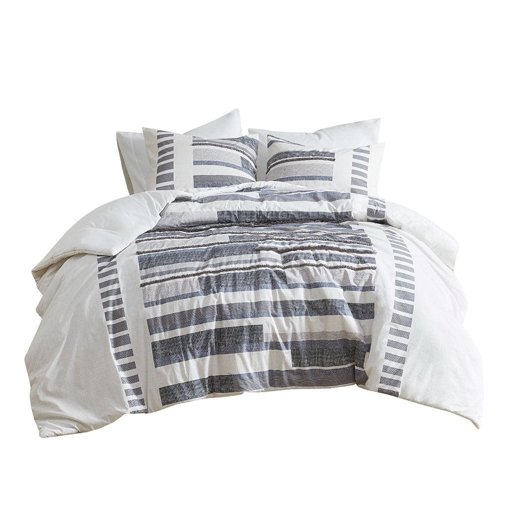 Gray and White Full Cotton Boho Comforter Set