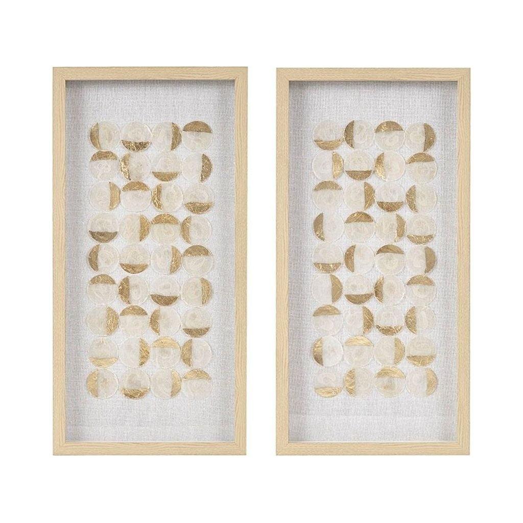 Aurelian Emblem 2-Piece Capiz Shell Shadowbox Set - Natural/Gold