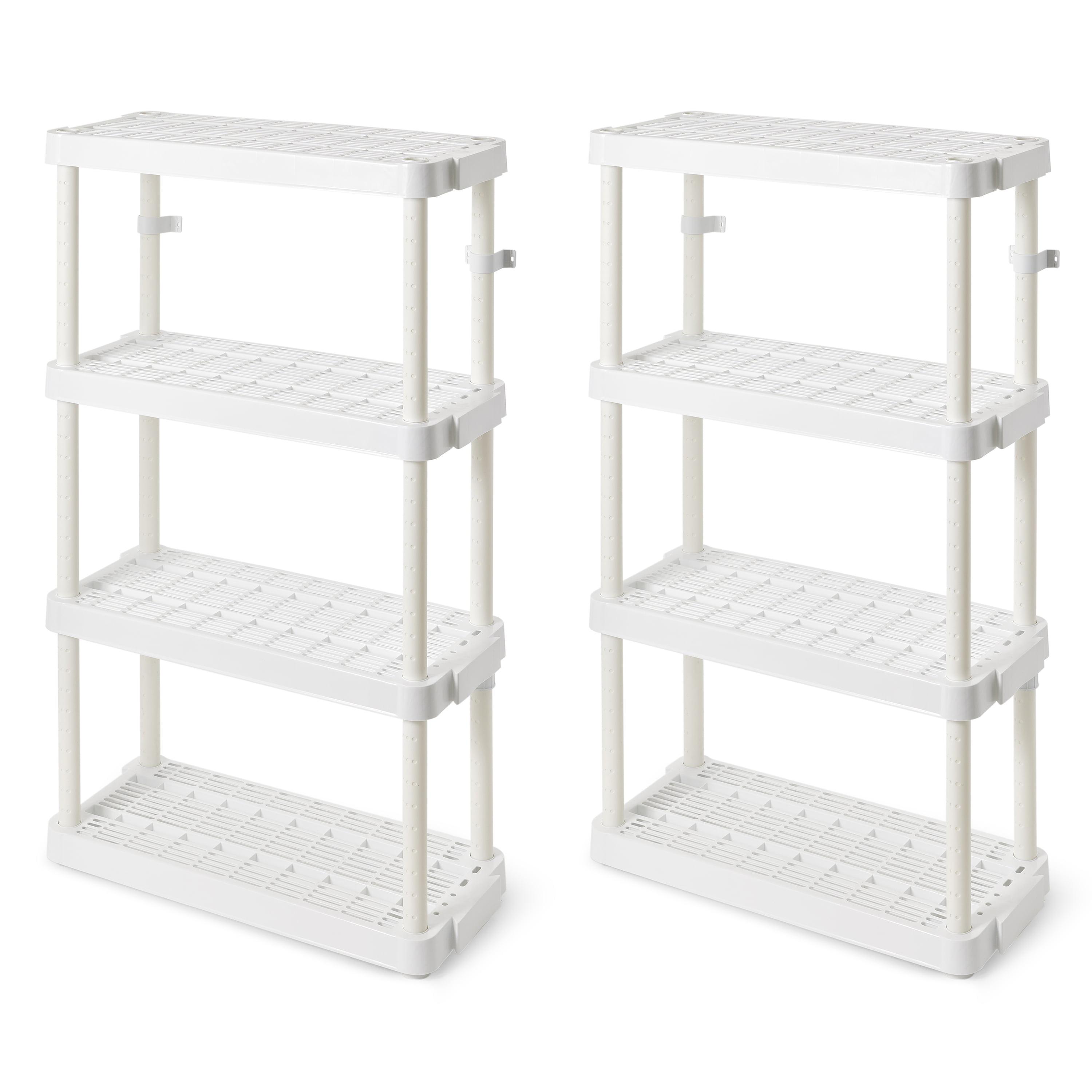 Gracious Living 4 Shelf Adjustable Ventilated Medium Duty Shelving Unit 14 x 32 x 54.5" Organizer for Home, Garage, Basement & Laundry