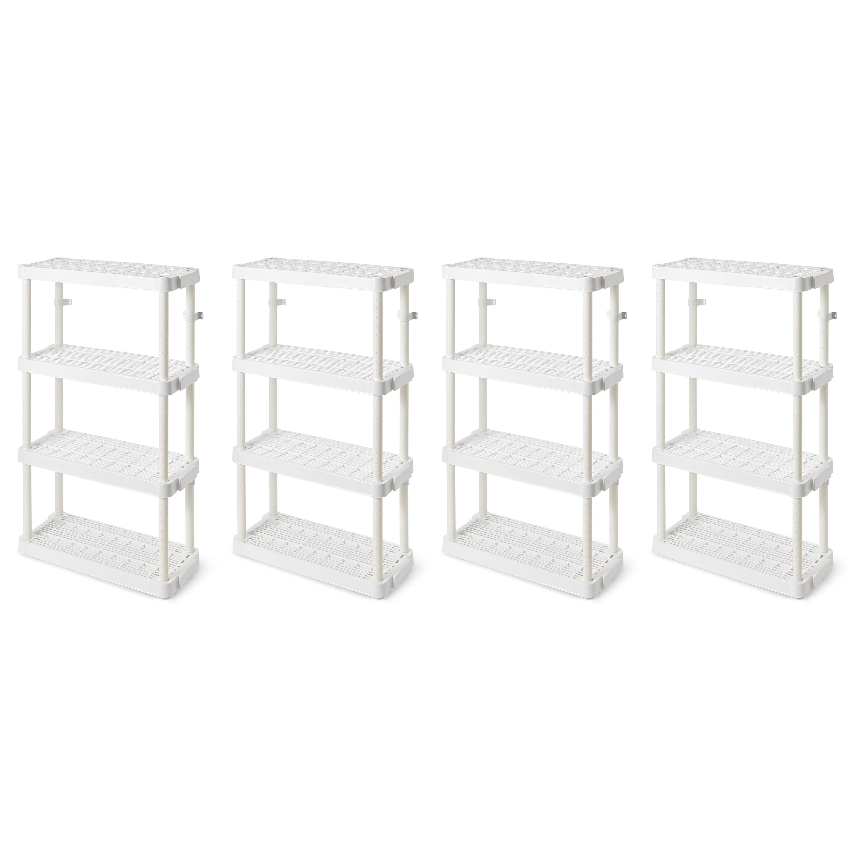 Gracious Living 4 Shelf Adjustable Ventilated Medium Duty Shelving Unit 14 x 32 x 54.5" Organizer for Home, Garage, Basement & Laundry