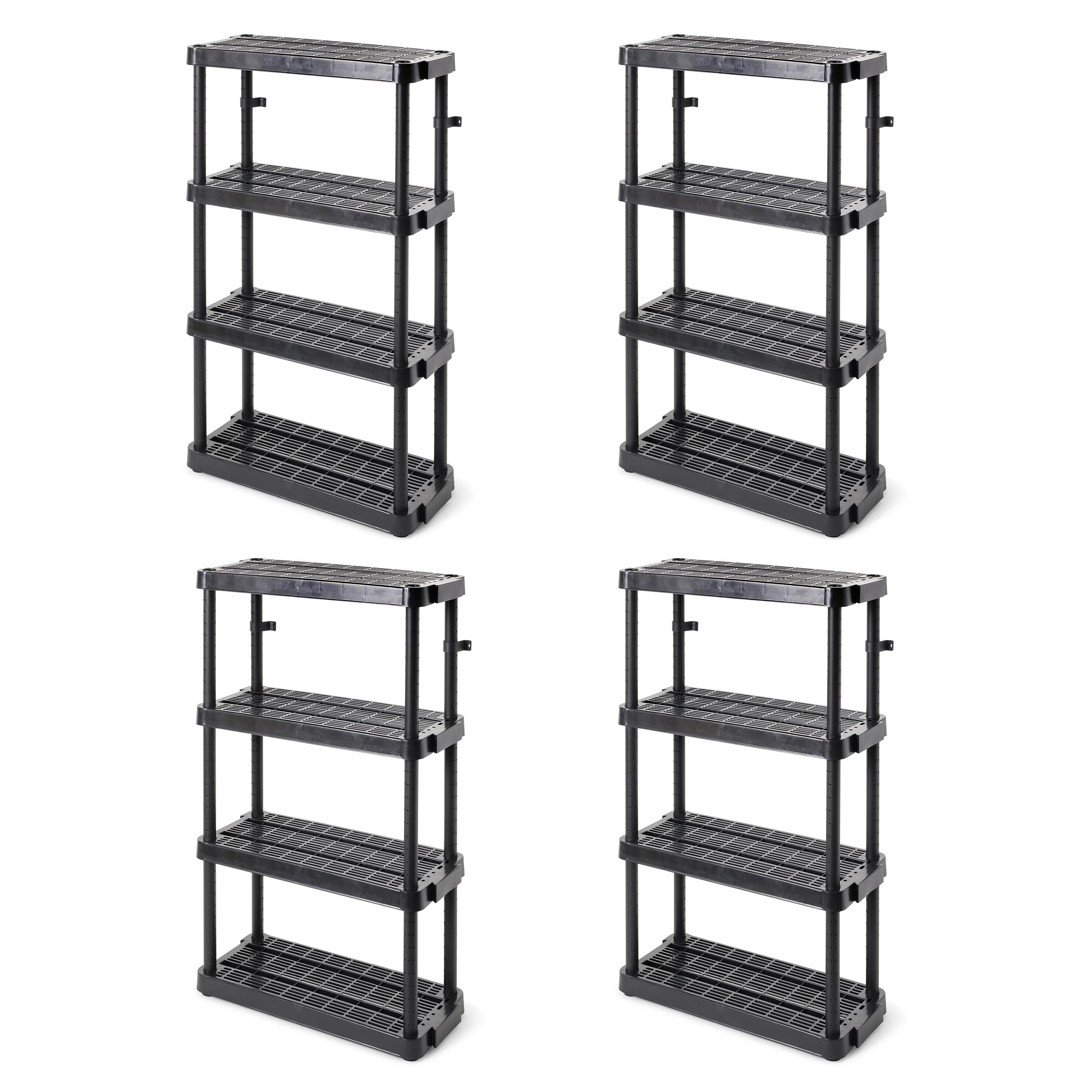 Gracious Living 4 Shelf Adjustable Ventilated Medium Duty Shelving Unit 14 x 32 x 54.5" Organizer for Home, Garage, Basement & Laundry