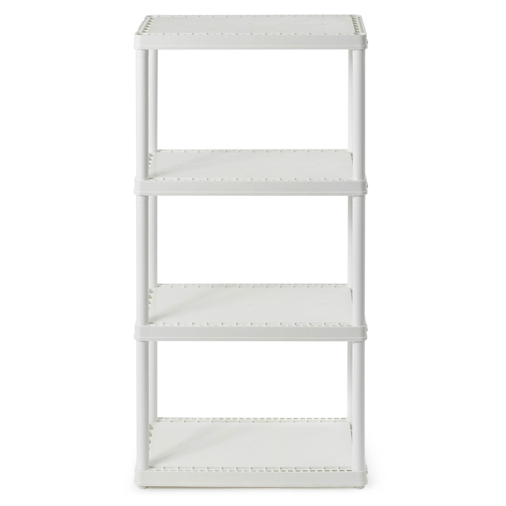 Gracious Living 4 Shelf Fixed Height Solid Light Duty Home Storage Unit