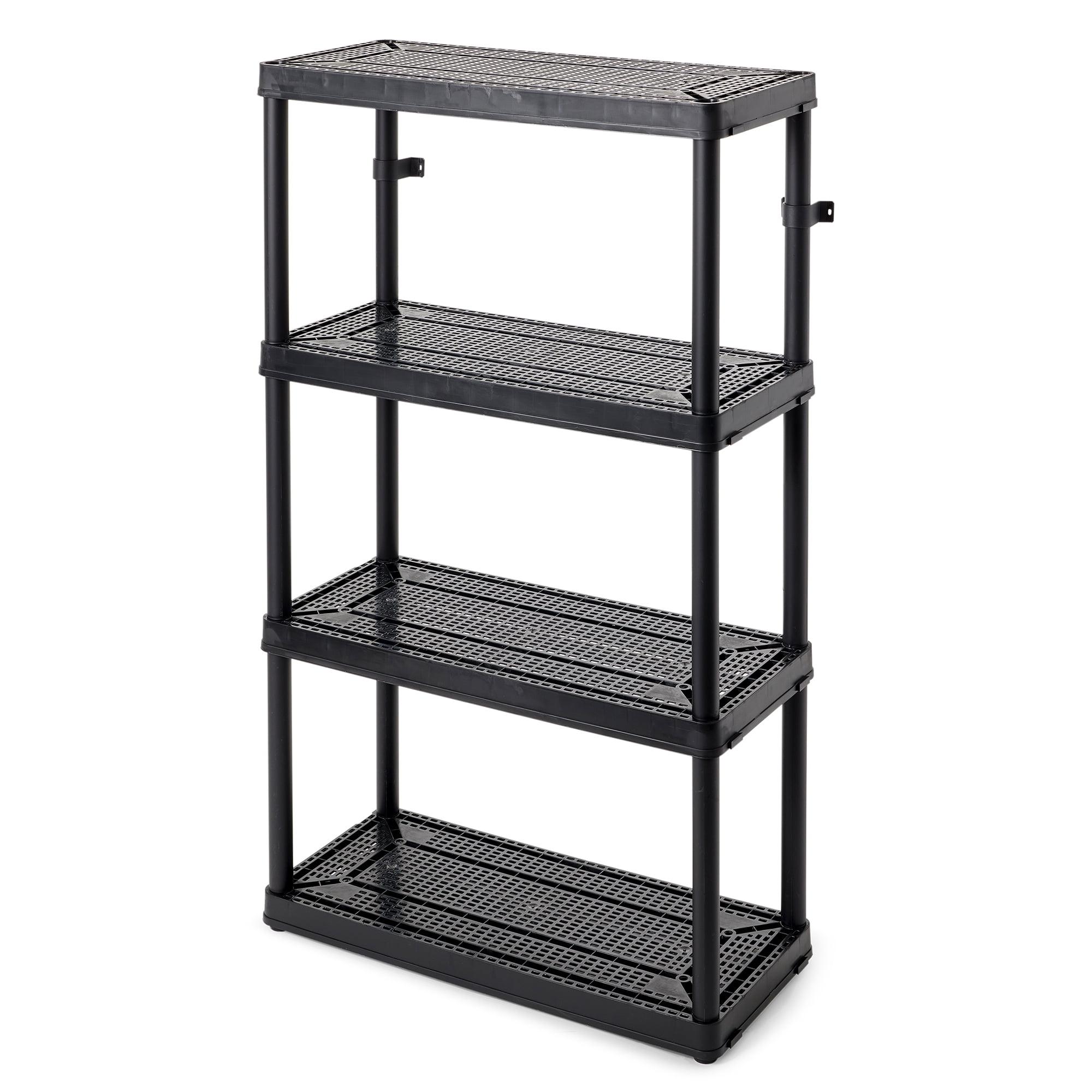 Gracious Living 4 Shelf Fixed Height Ventilated Medium Duty Shelving Unit Organizer System for Home, Garage, Basement, Laundry