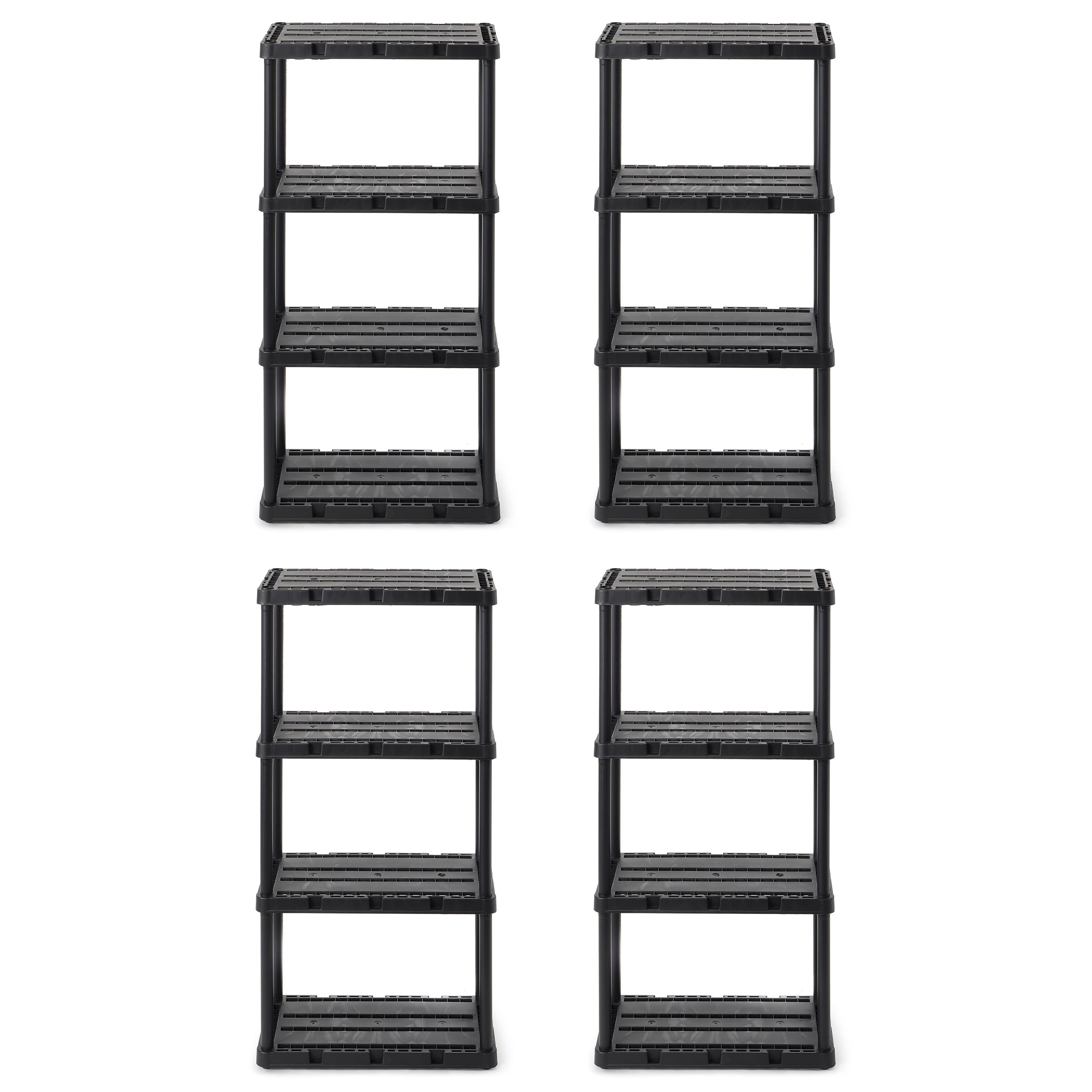 Gracious Living Gracious Living Knect A Shelf Light Fixed Storage 4 Shelf Shelving Unit (4 Pack) (Set of 4)