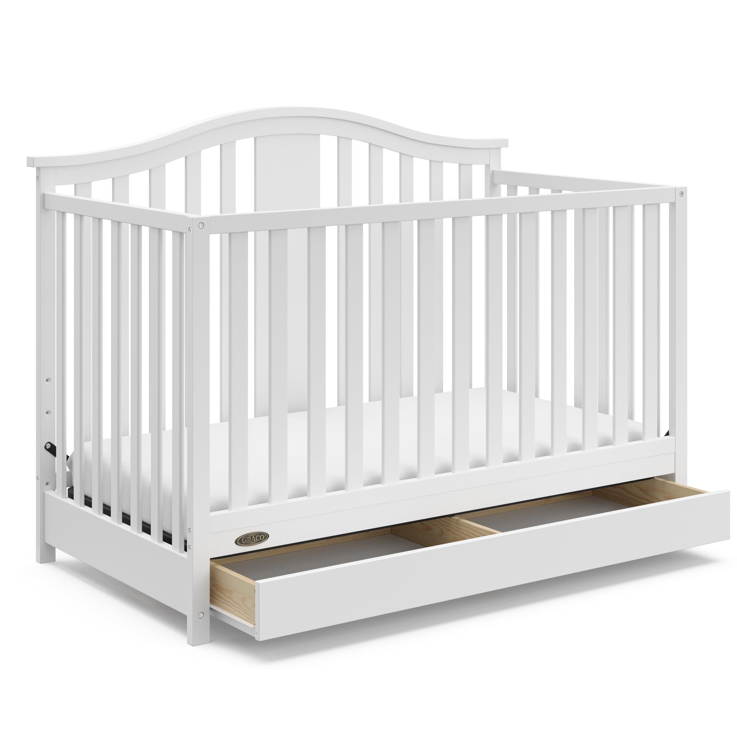 White Pine 4-in-1 Convertible Crib with Drawer