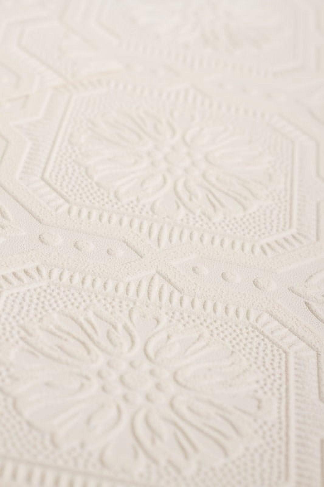 Small Squares White Paintable Wallpaper