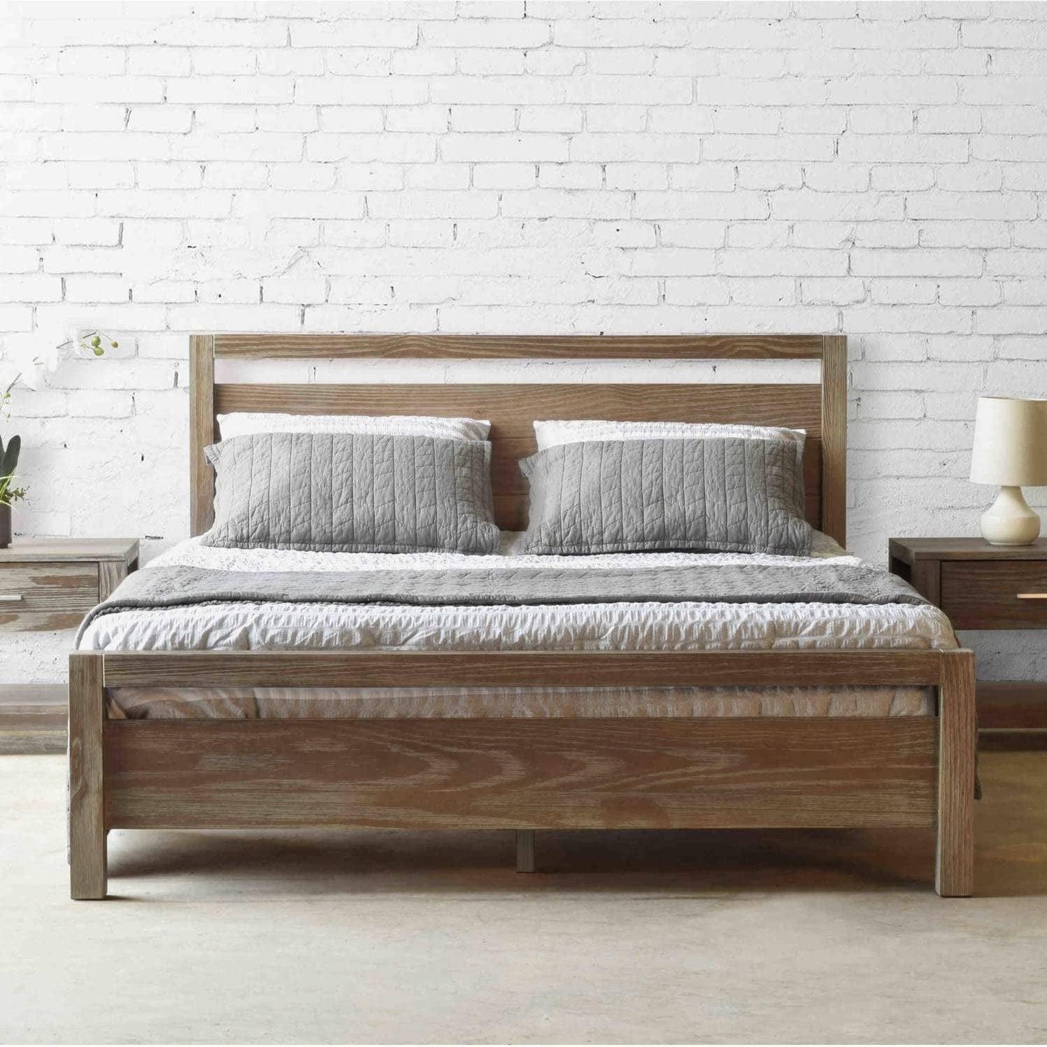 Loft Solid Wood Panel Bed