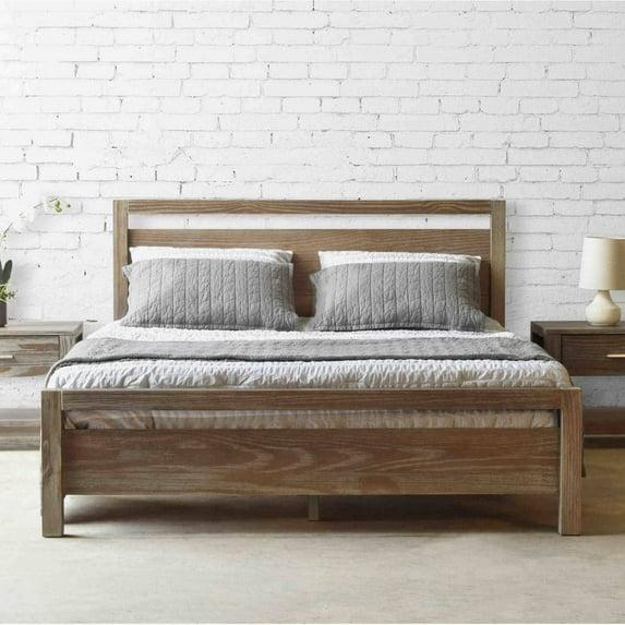 Loft Solid Wood Panel Bed