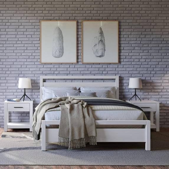 Loft Solid Wood Panel Bed