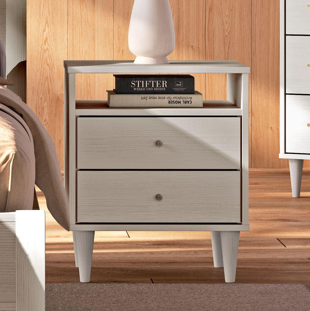 Mid Century Two-Drawer Nightstand