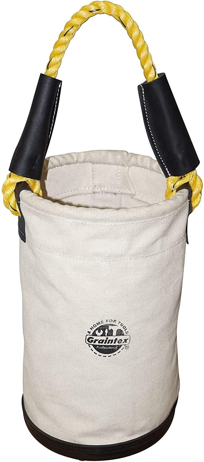 Heavy Duty Canvas Bucket with Yellow Rope Handle