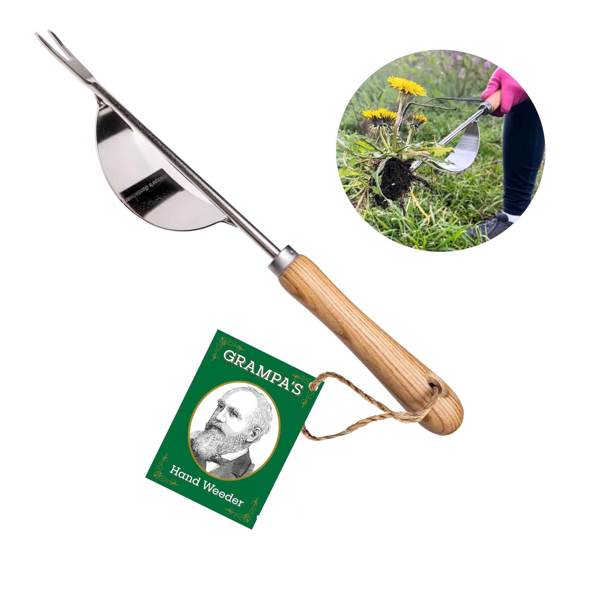 Grampa's Herramienta Hand Weeder: la Herramienta Ligera y Fácil de Usar para Quitar Malezas para Jardín, un Diseño de Palanca Nico y Duradero con Tenedores en Forma de V Que Permite Eliminar Fácilmente las Malas Hierbas y Sus Raíces.