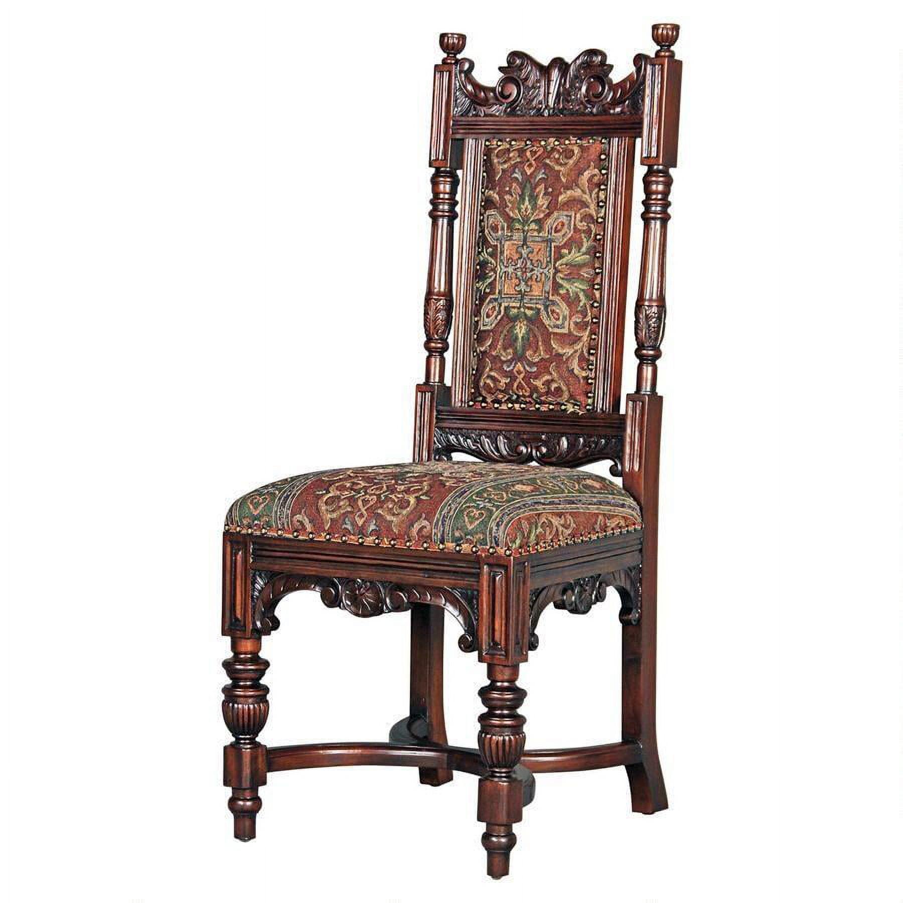 Grand Classic Edwardian Mahogany Upholstered Side Chair