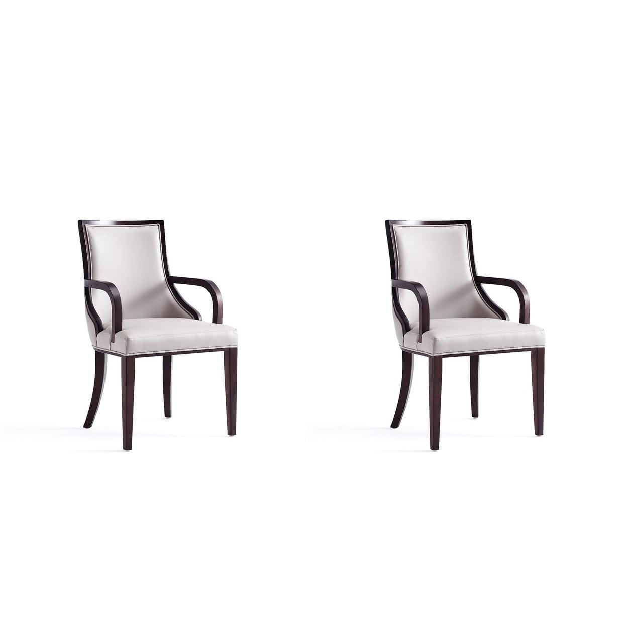 Grand Faux Leather Dining Armchair  with Beech Wood Frame (Set of 2)