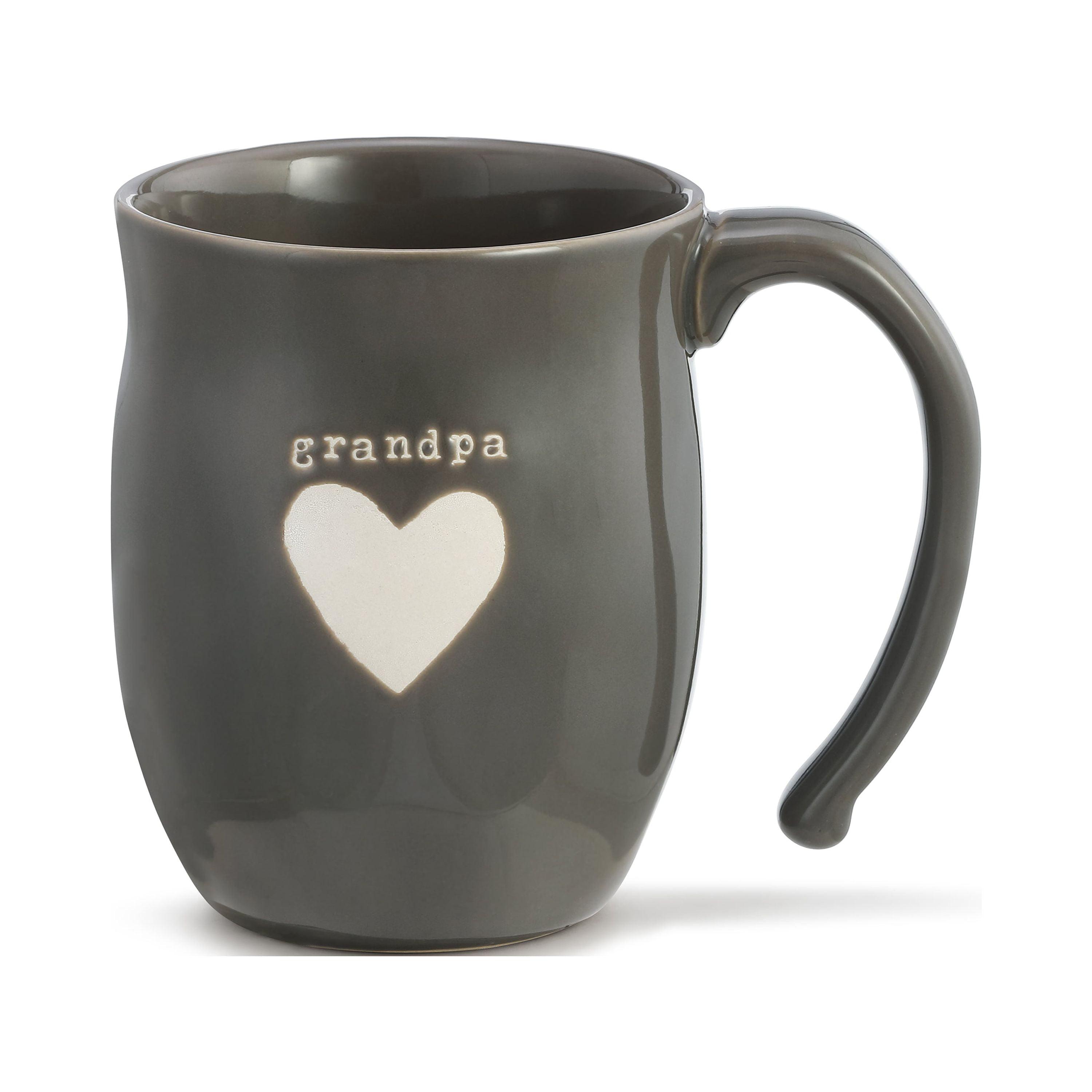 Grandpa Heart Dark Gray Ceramic Coffee Mug