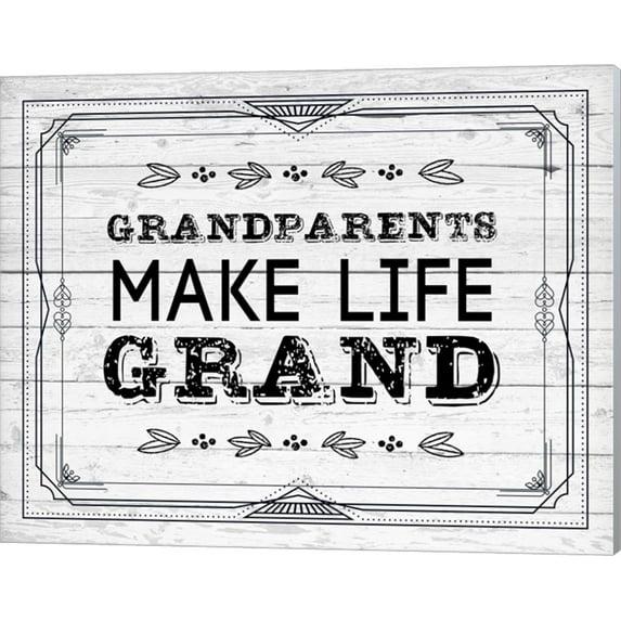 Trinx " Grandparents Make Life Grand - Painted Wood Background " by Color Me Happy