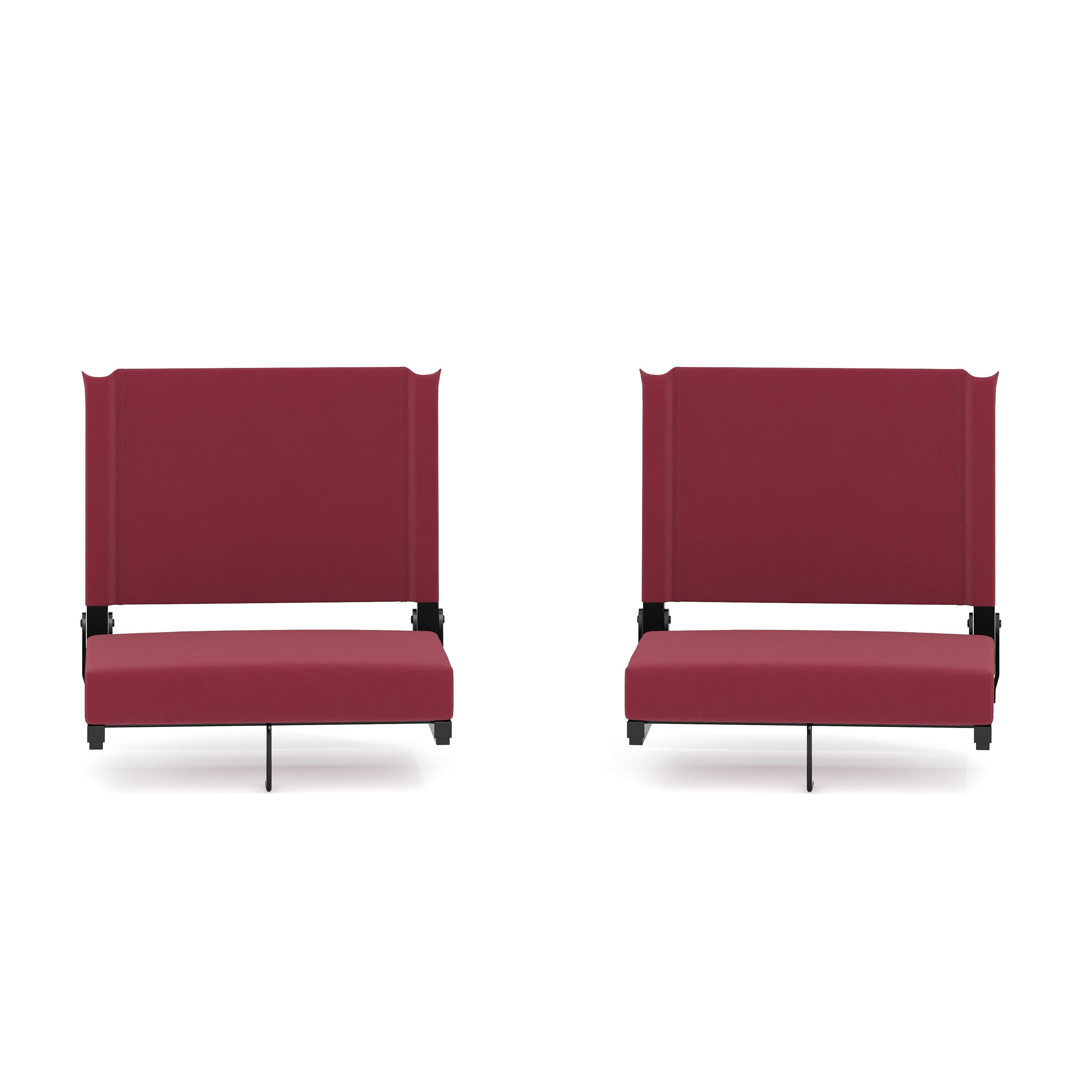 Compact Maroon Ultra-Padded Portable Stadium Seat Duo