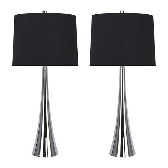 Grandview Gallery 29.5 Inch Tall Table Lamps, Polished Nickel (Set of 2)