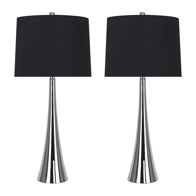 Grandview Gallery 29.5 Inch Tall Table Lamps, Polished Nickel (Set of 2)
