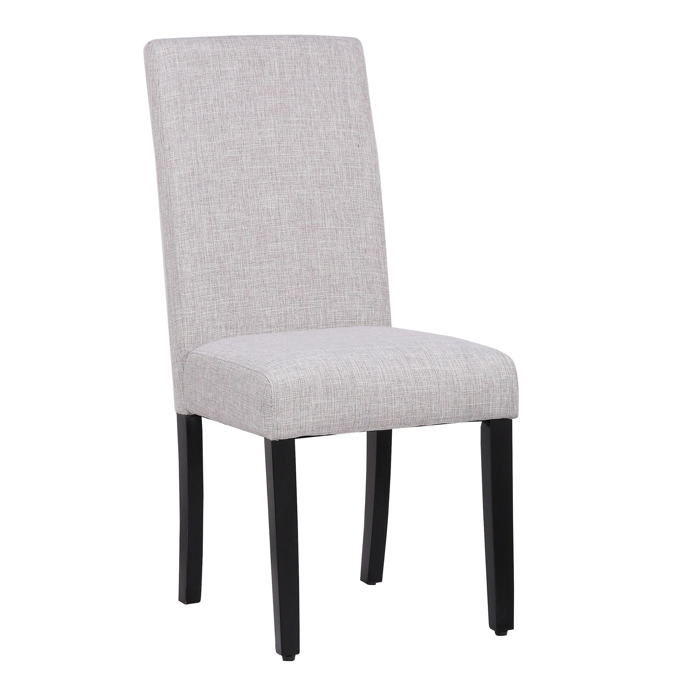 High-Back Parsons Linen Side Chair in Light Gray