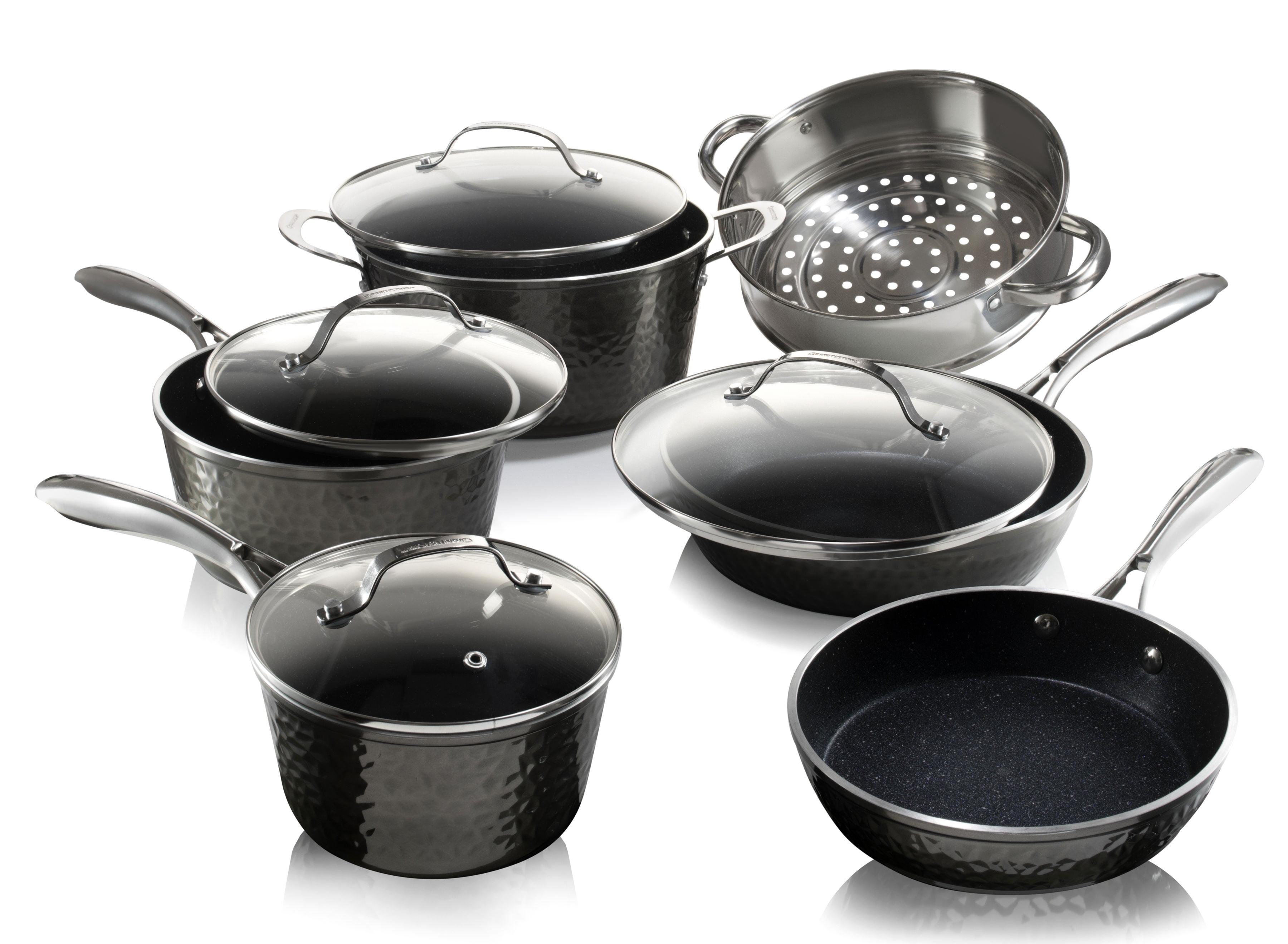 Granitestone Granitestone Hammered 10 Piece Aluminum Nonstick Cookware Set with Stay Cool Handles, Oven & Dishwasher Safe
