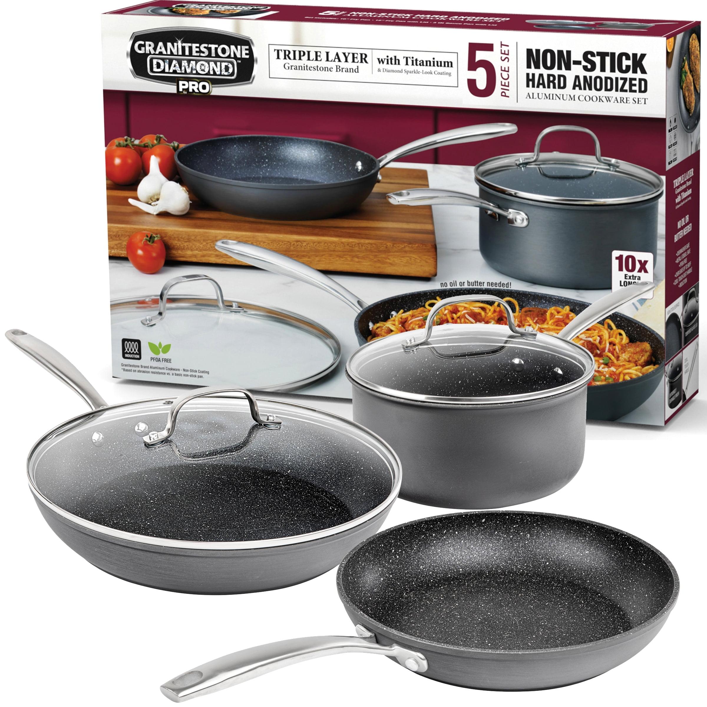 Granitestone Pro Hard Anodized 5 Piece Nonstick Cookware Set