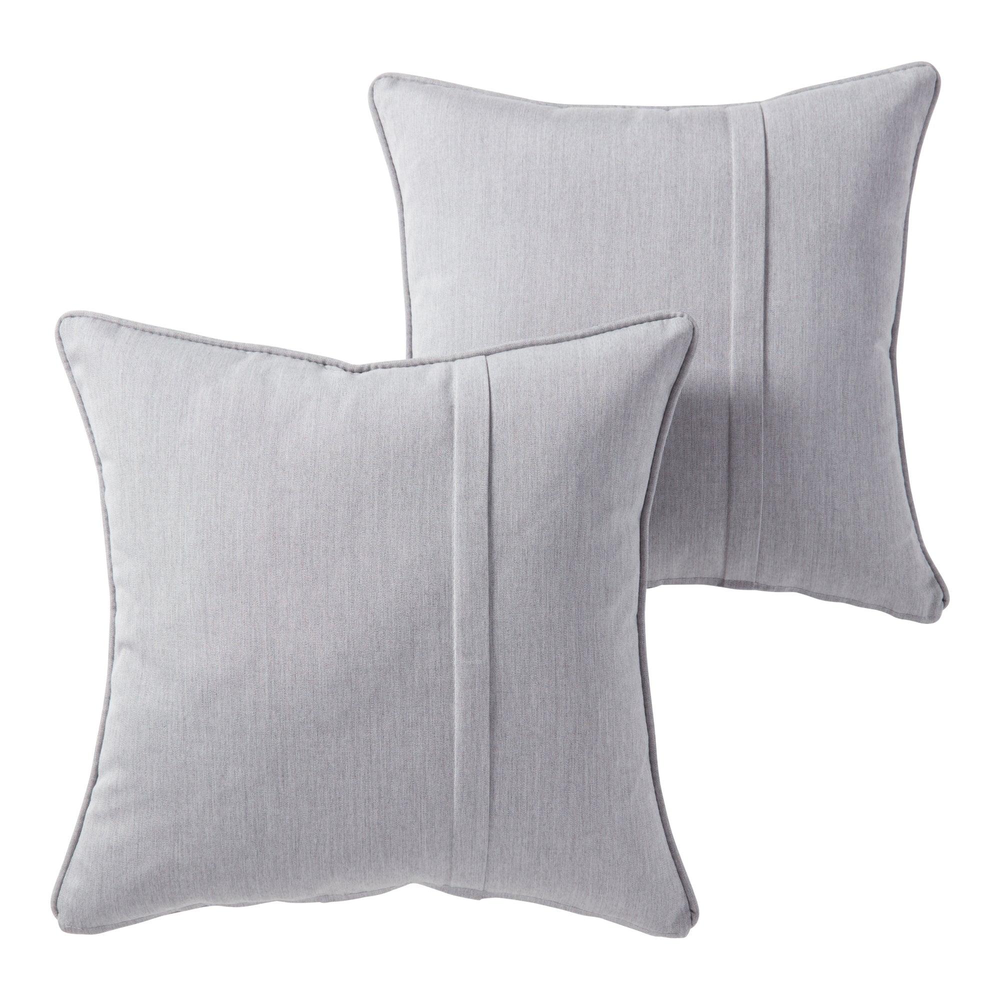 Granite Sunbrella Outdoor Square Throw Pillow Set, 20"x20"