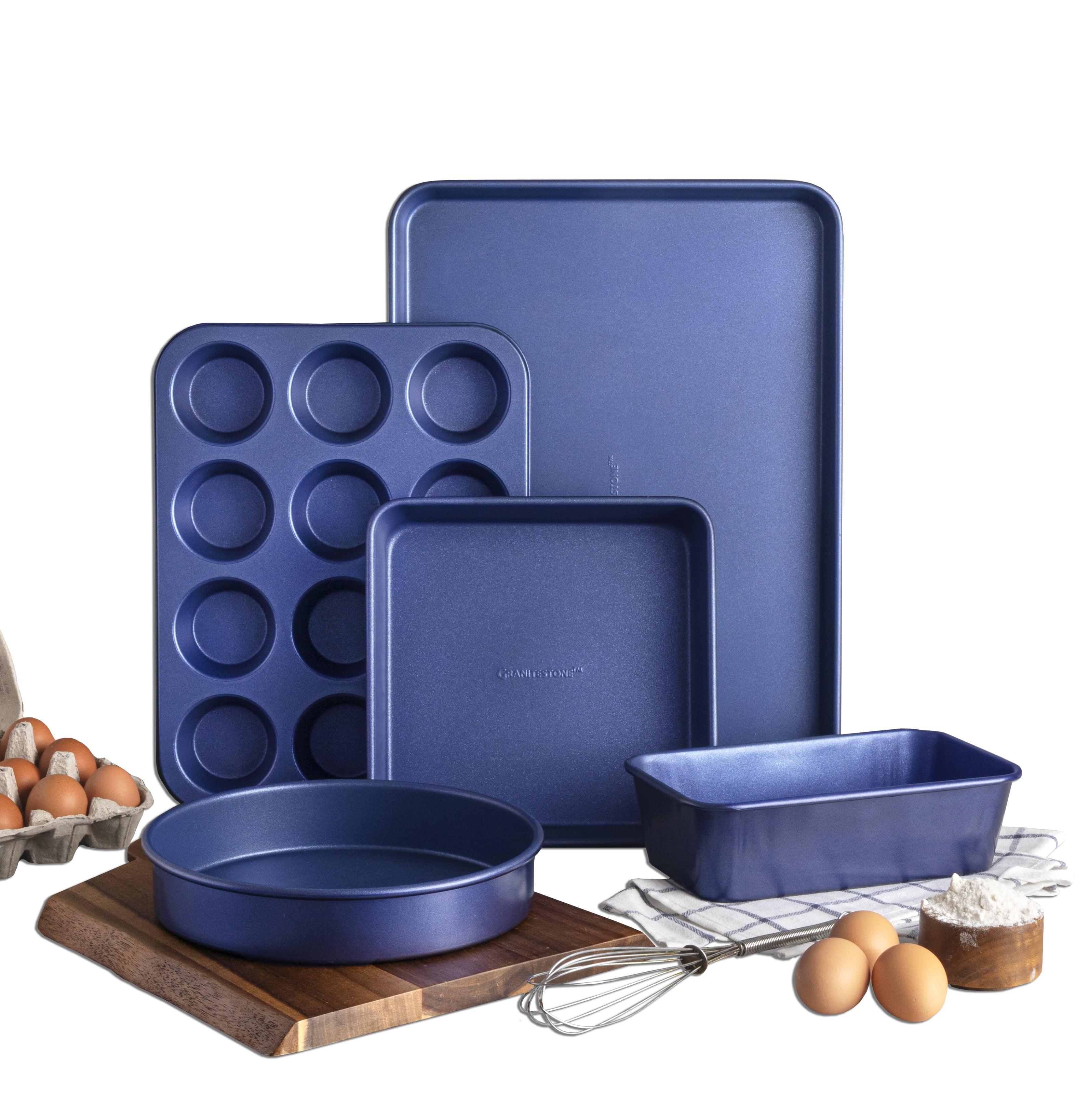 Granitestone Blue 5 Piece Nonstick Bakeware Set, Dishwasher Safe