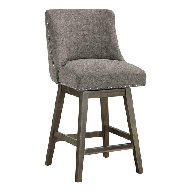 Granville Swivel Upholstered Counter Stool with Solid Wood Frame