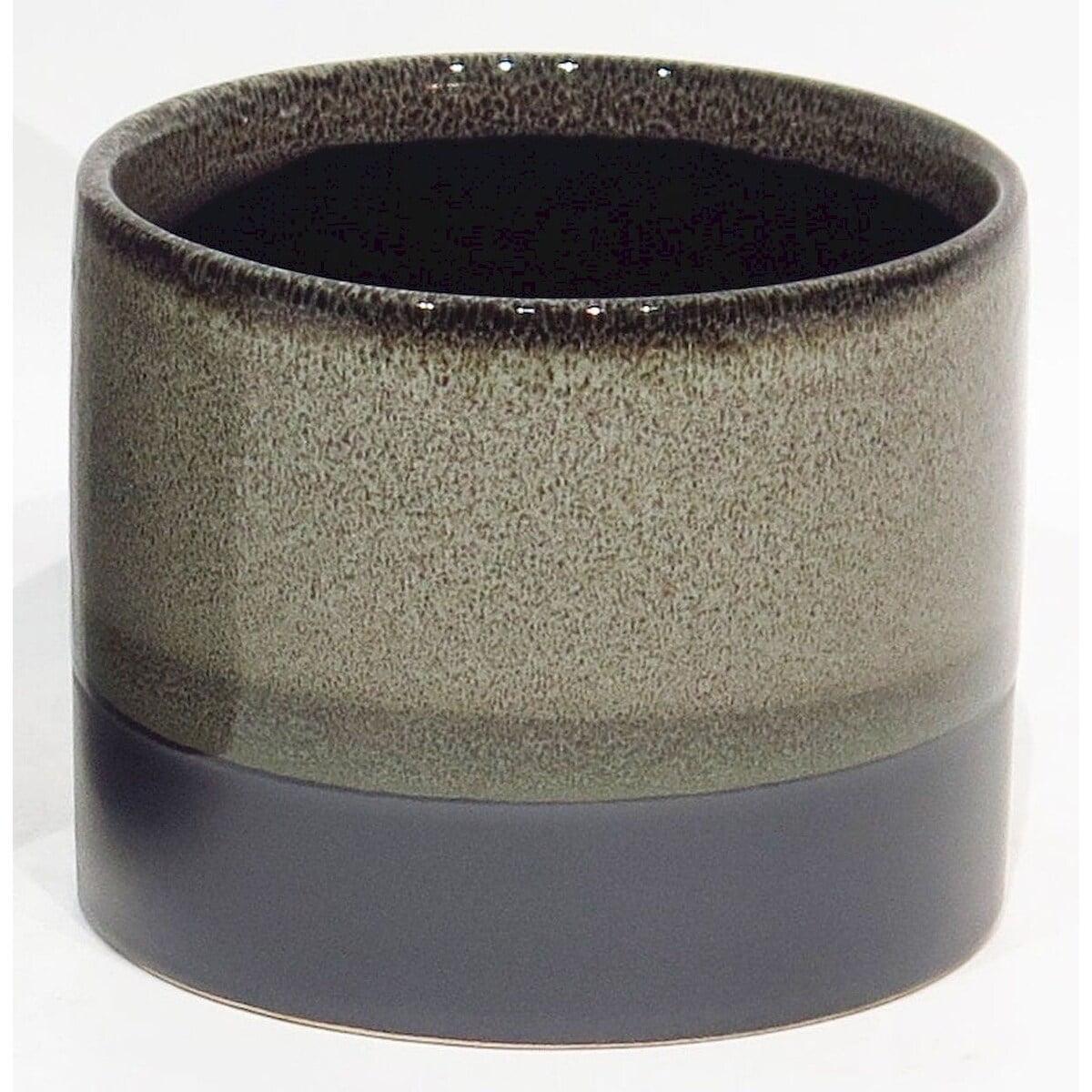 Unbranded Grey And Black Reactive Glaze Ceramic Planter