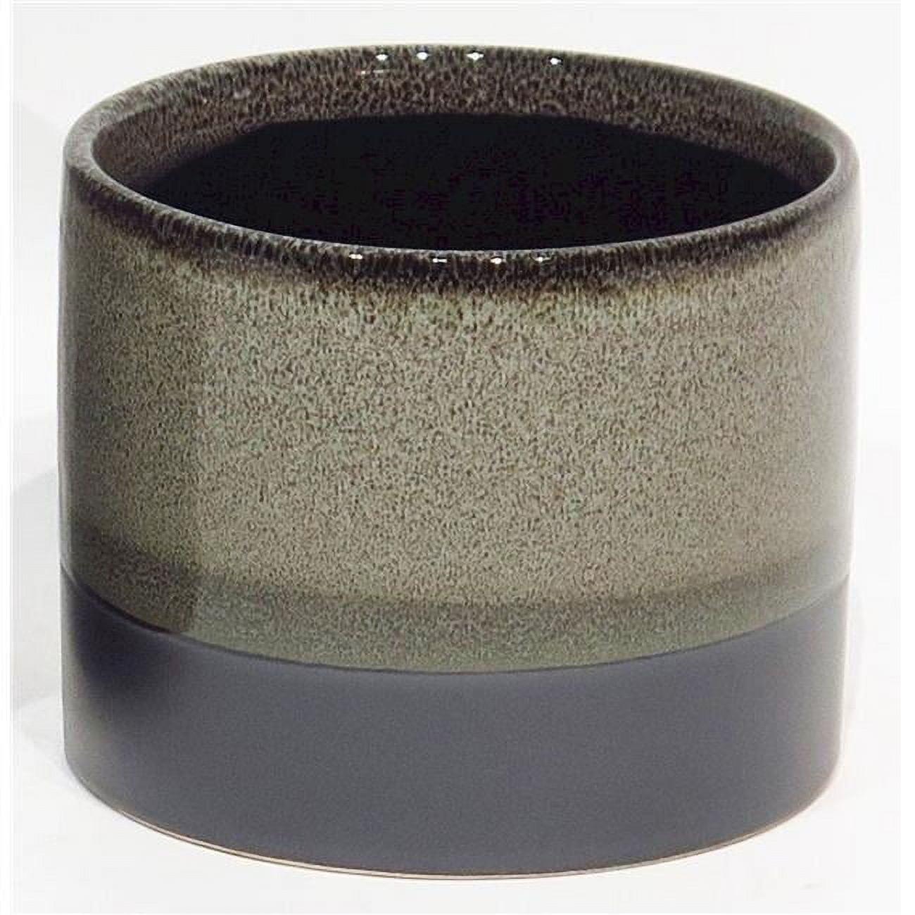 Unbranded Grey And Black Reactive Glaze Ceramic Planter