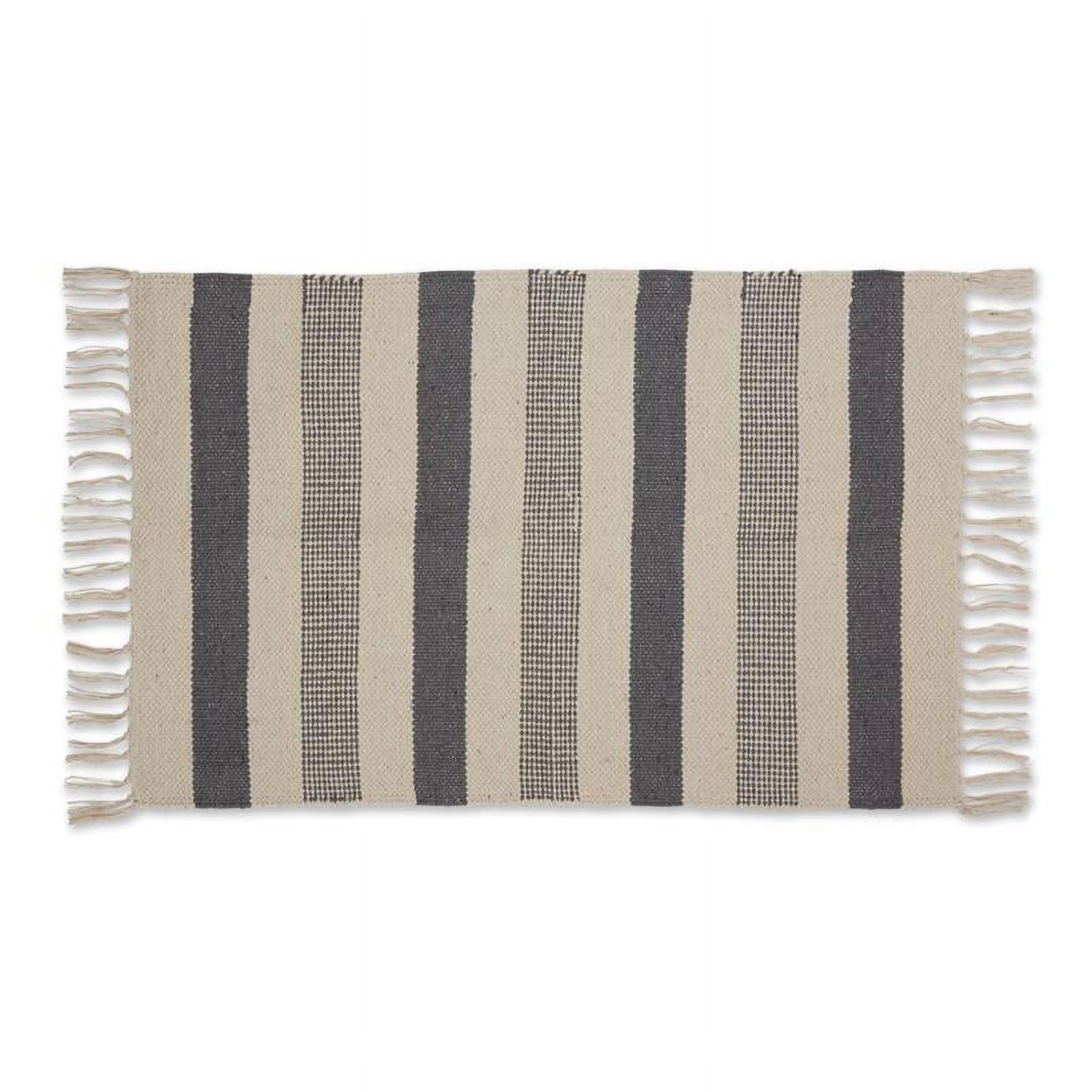 Gray Combo Stripe Hand-Loomed Rug 2x3 Ft