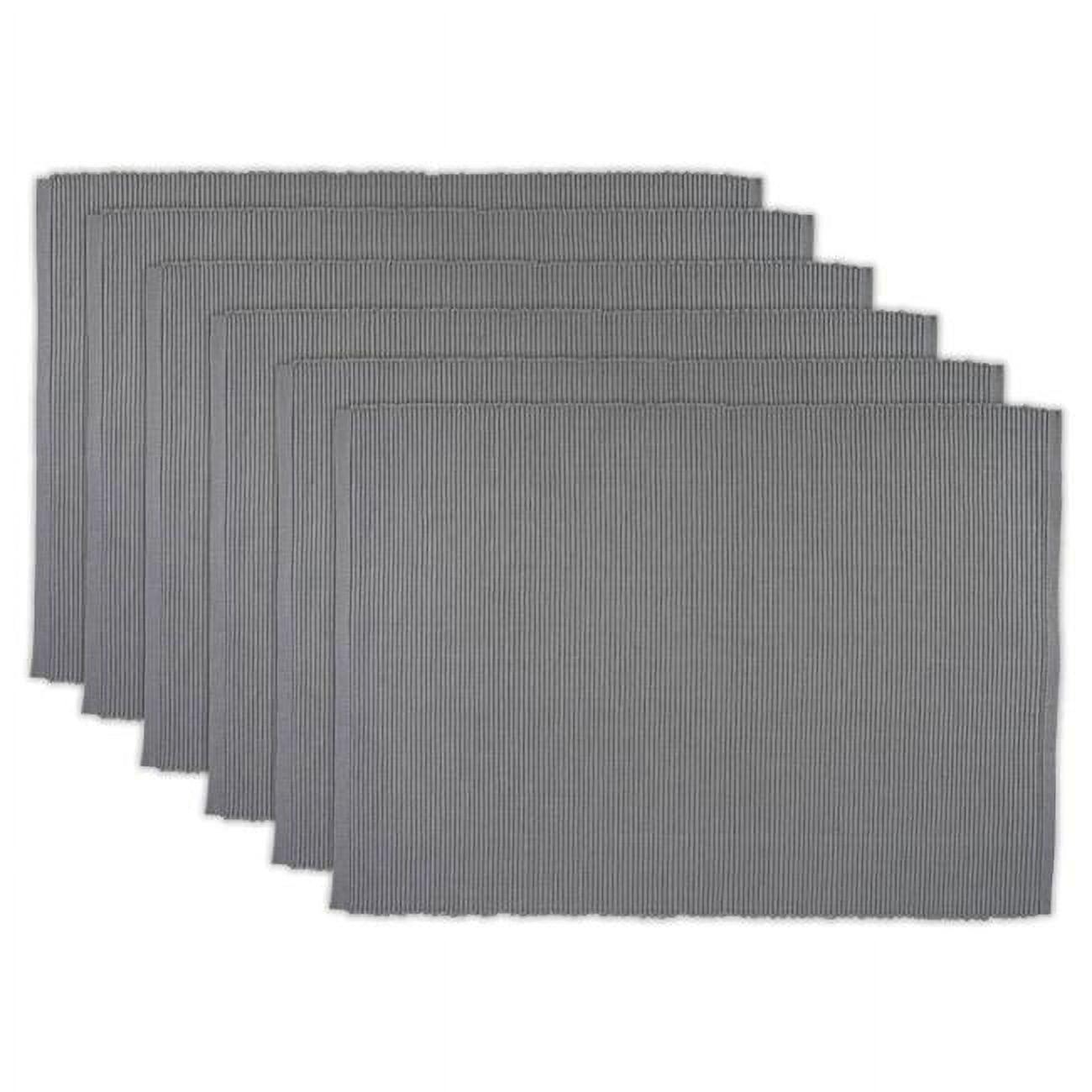 Gray Ribbed Placemat Set of 6