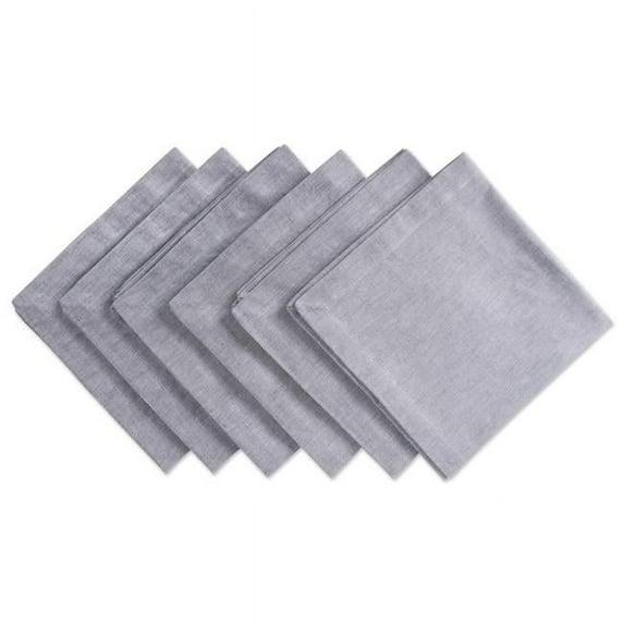 Design Imports  Chambray Napkin Set 6 Piece, Gray, 20X20"