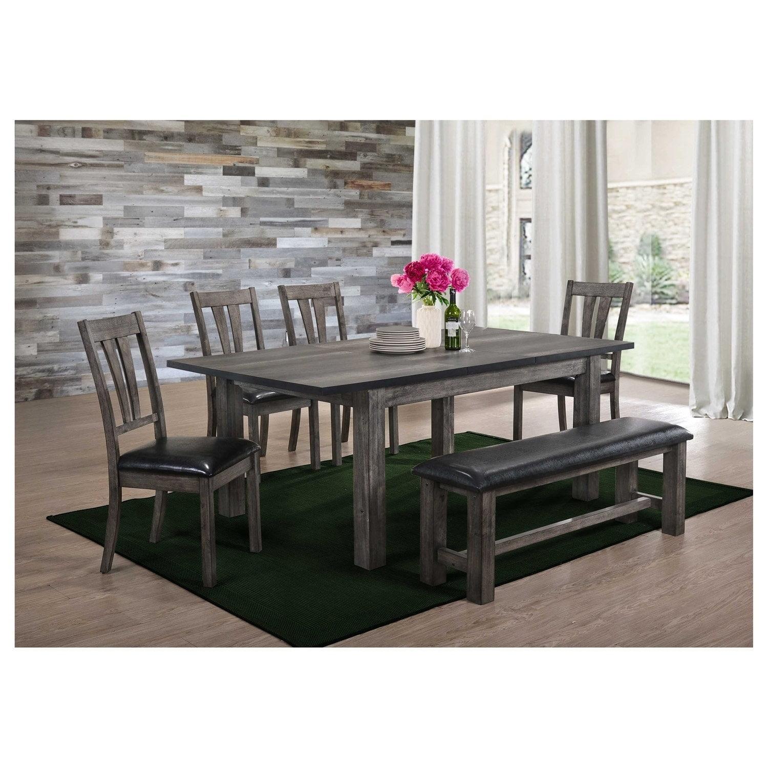 Grayson Gray Oak 6-Piece Dining Set with Padded Seats