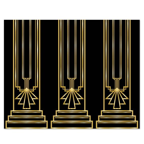 Beistle Great 20s Wall Backdrop, Decorative Wall Covering for Roaring Twenties Parties, Art Deco-Themed Photo Booths, Jazz Night Celebrations, Speakeasy Events, Vintage Decorations, 4' x 30'