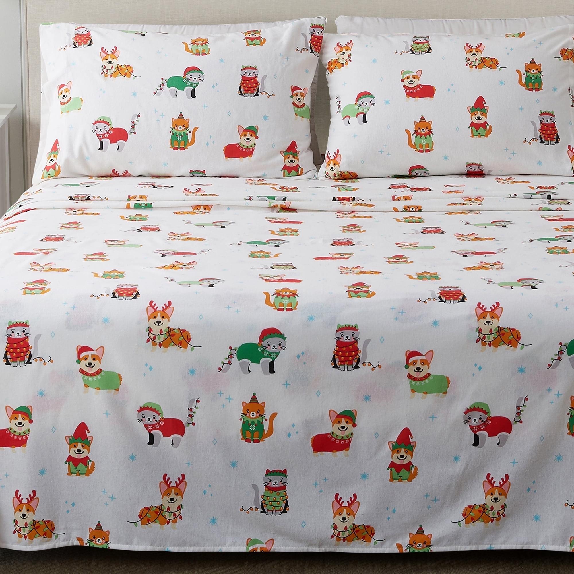 100% Cotton Christmas Flannel Sheets - Great Bay Home