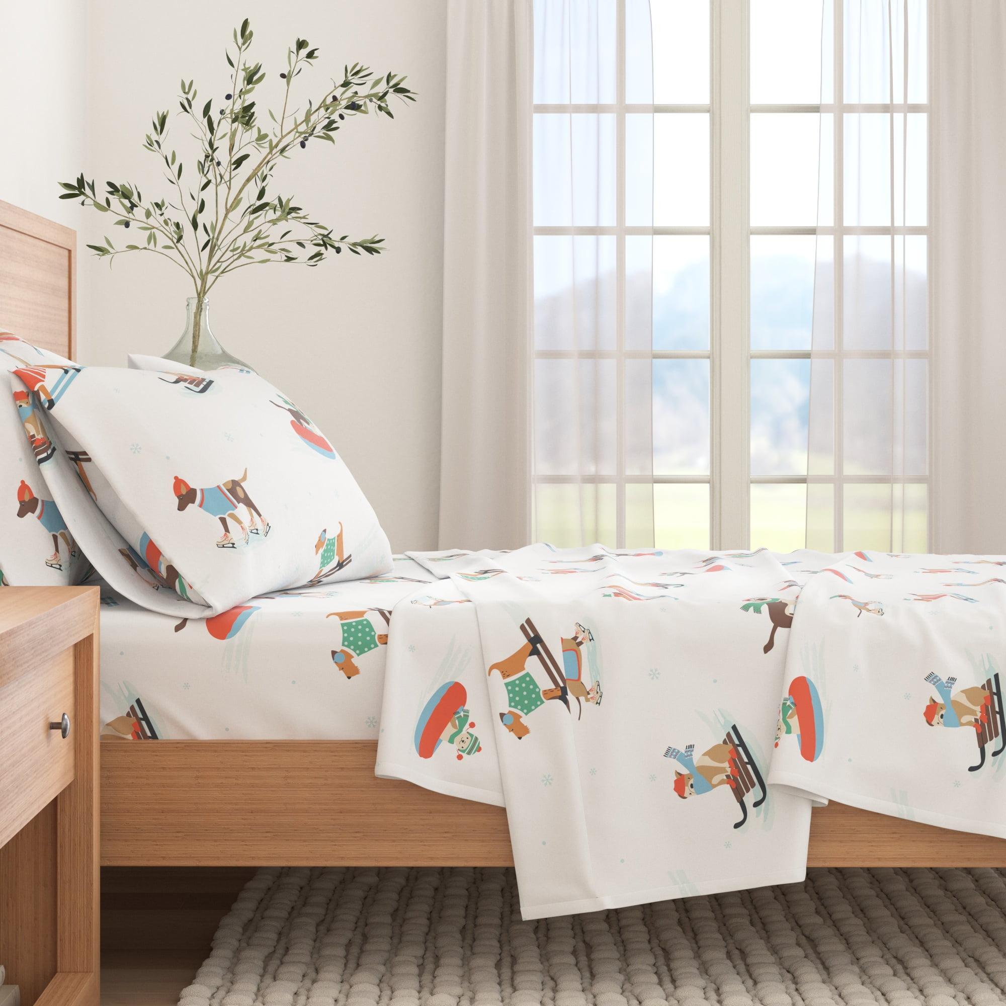 FreshFolds 100% Turkish Cotton Holiday Printed Flannel Sheet Set