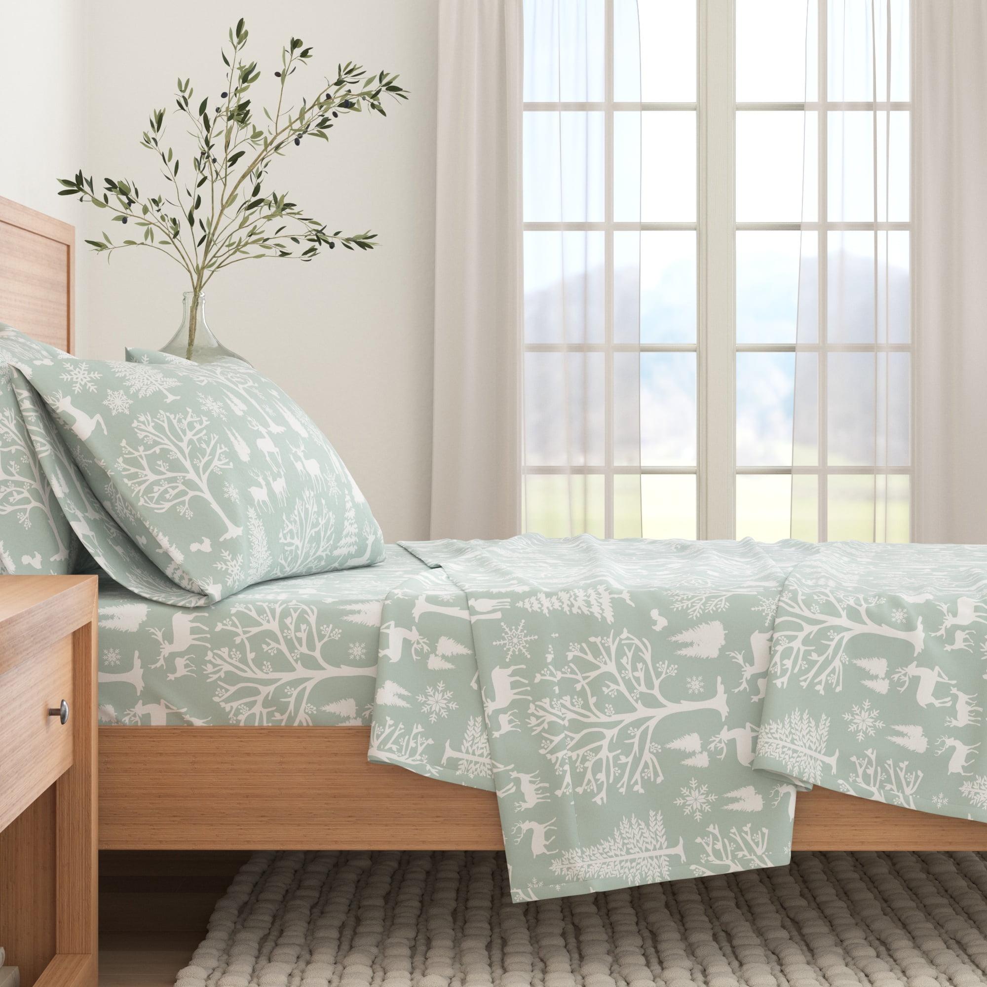 FreshFolds 100% Turkish Cotton Holiday Printed Flannel Sheet Set