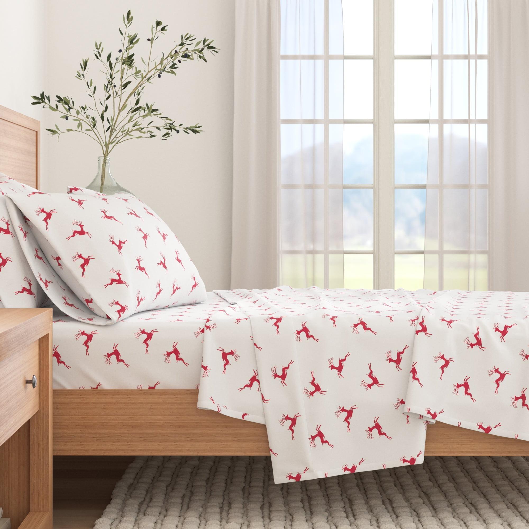FreshFolds 100% Turkish Cotton Holiday Printed Flannel Sheet Set